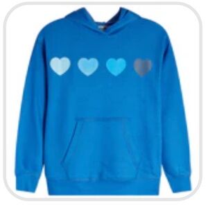 Blue Hoodie with Heart Design